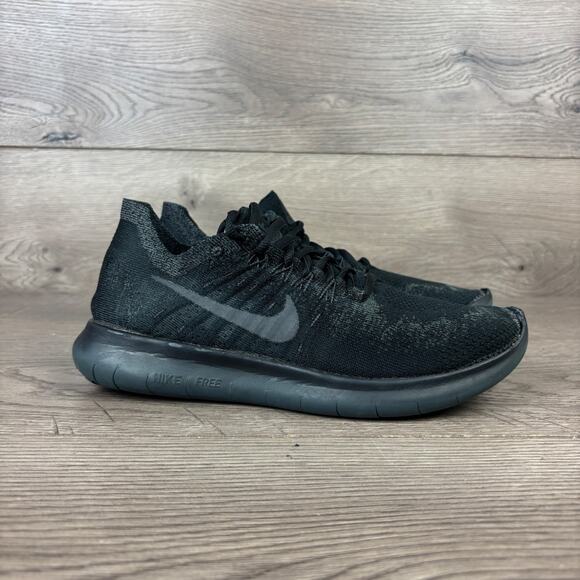 Nike Free RN Flyknit 880844-010 Running Shoes Women's Sz 8 Black Lace-Up Sneaker - Picture 5 of 12